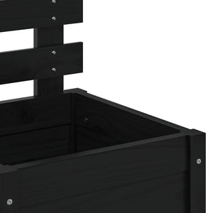 Fioriera Giardino con Rastrelliera-Vaso da Esterno-Contenitore per Piante Nera 39x39,5x114cm Pino