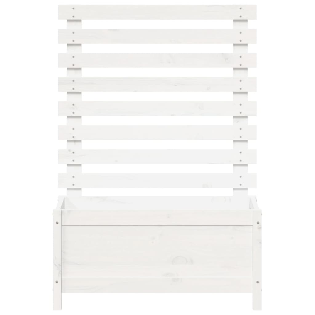 Vaso per fioriera aiuola rialzata piante fiori terrazza giardino con supporto 79 x 39,5 x 114 cm legno di pino massiccio bianco 02_0038218