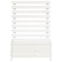 Vaso per fioriera aiuola rialzata piante fiori terrazza giardino con supporto 79 x 39,5 x 114 cm legno di pino massiccio bianco 02_0038218