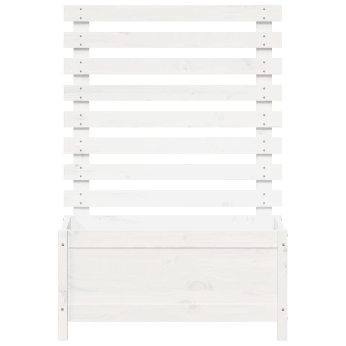 Vaso per fioriera aiuola rialzata piante fiori terrazza giardino con supporto 79 x 39,5 x 114 cm legno di pino massiccio bianco 02_0038218
