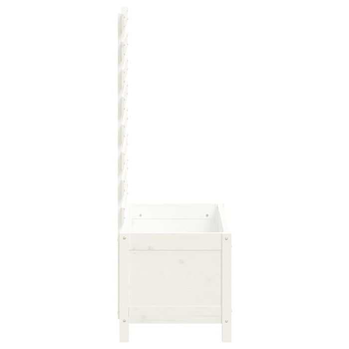 Fioriera Giardino con Rastrelliera Bianca 79x39,5x114cm Pino 832522