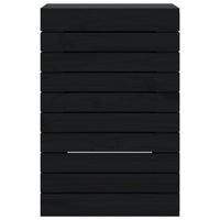 Cesto per Bucato Nero 44x44x66 cm Legno Massello Pino 833330