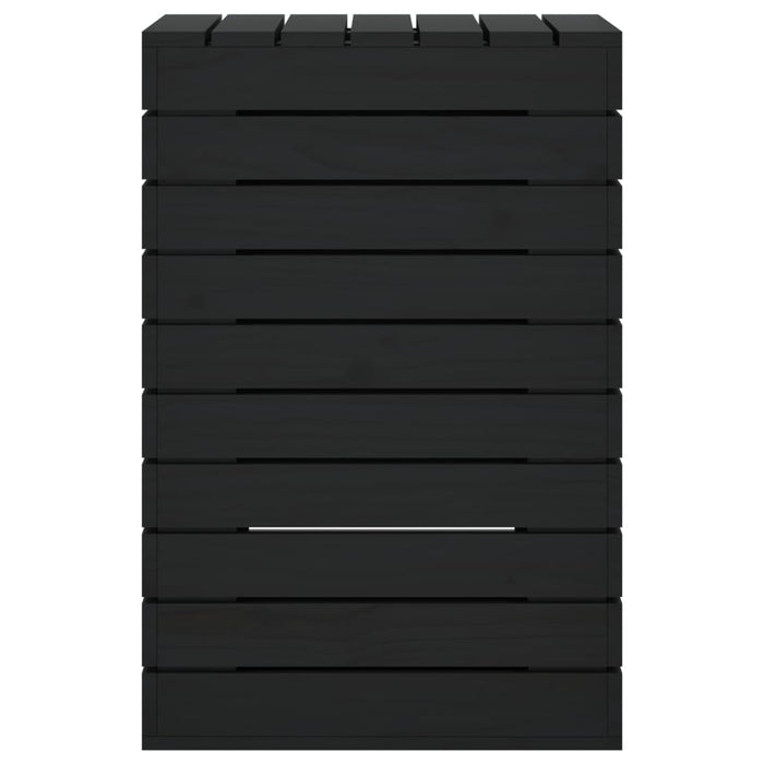 Cesto per Bucato Nero 44x44x66 cm Legno Massello Pino 833330