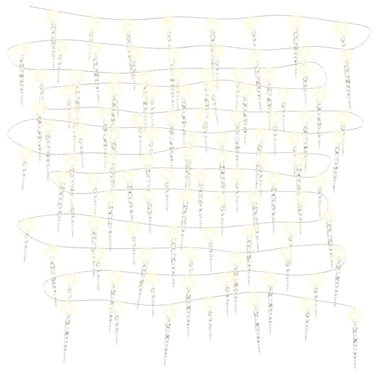 Luci di Natale a forma di ghiacciolo 100 LED-Luci decorative natalizie Bianco Caldo 10 m Acrilico PVC