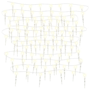 Luci di Natale a forma di ghiacciolo 100 LED Bianco Caldo 10 m Acrilico PVC 356227