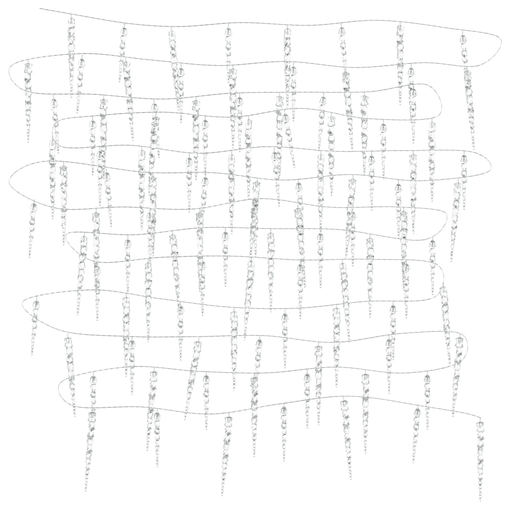 Luci di Natale a forma di ghiacciolo 100 LED Bianco Caldo 10 m Acrilico PVC 356227