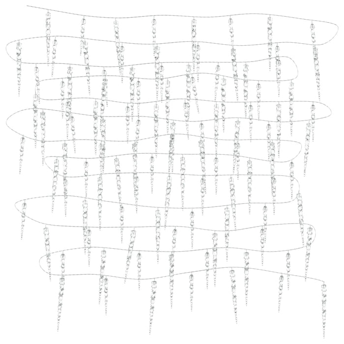 Luci di Natale a forma di ghiacciolo 100 LED Bianco Caldo 10 m Acrilico PVC 356227