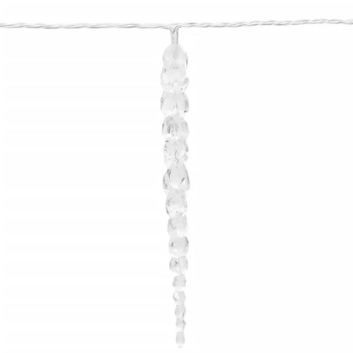vidaXL Luce Natale a Ghiacciolo 100 LED Bianco Caldo 10 m Acrilico PVC