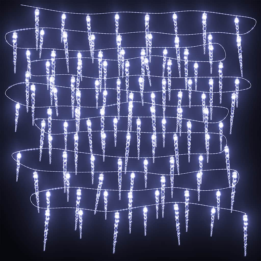 Luci di Natale a forma di ghiacciolo 200 LED Bianco freddo 20 m Acrilico PVC 356228