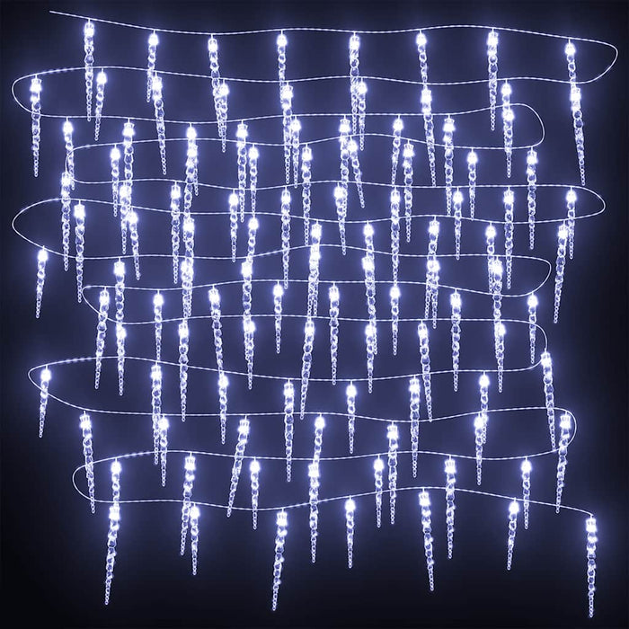 Luci di Natale a forma di ghiacciolo 200 LED Bianco freddo 20 m Acrilico PVC 356228