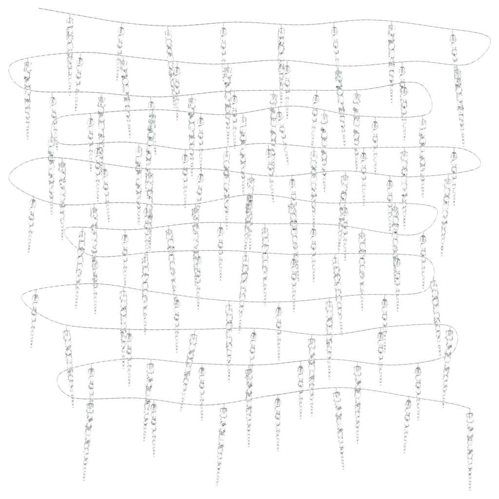 Luci di Natale a forma di ghiacciolo 200 LED Bianco freddo 20 m Acrilico PVC 356228