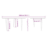 Luci di Natale a forma di ghiacciolo 200 LED Bianco freddo 20 m Acrilico PVC 356228