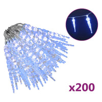 Luce Natale a Ghiacciolo 200 LED Blu 20 m Acrilico PVC 356229