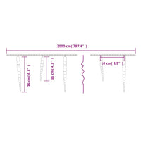 Luce Natale a Ghiacciolo 200 LED Blu 20 m Acrilico PVC 356229