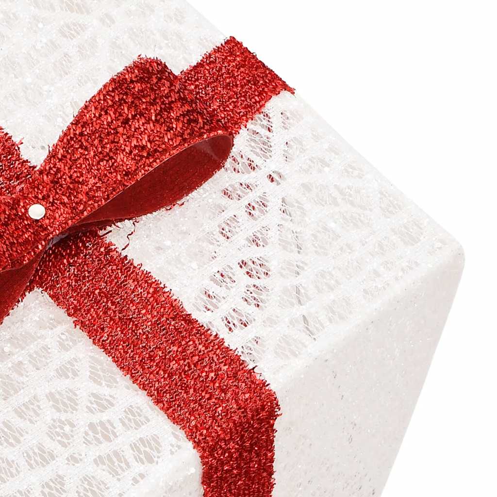 Pacchi di Natale Illuminati 3 pz 64 LED Bianco Caldo