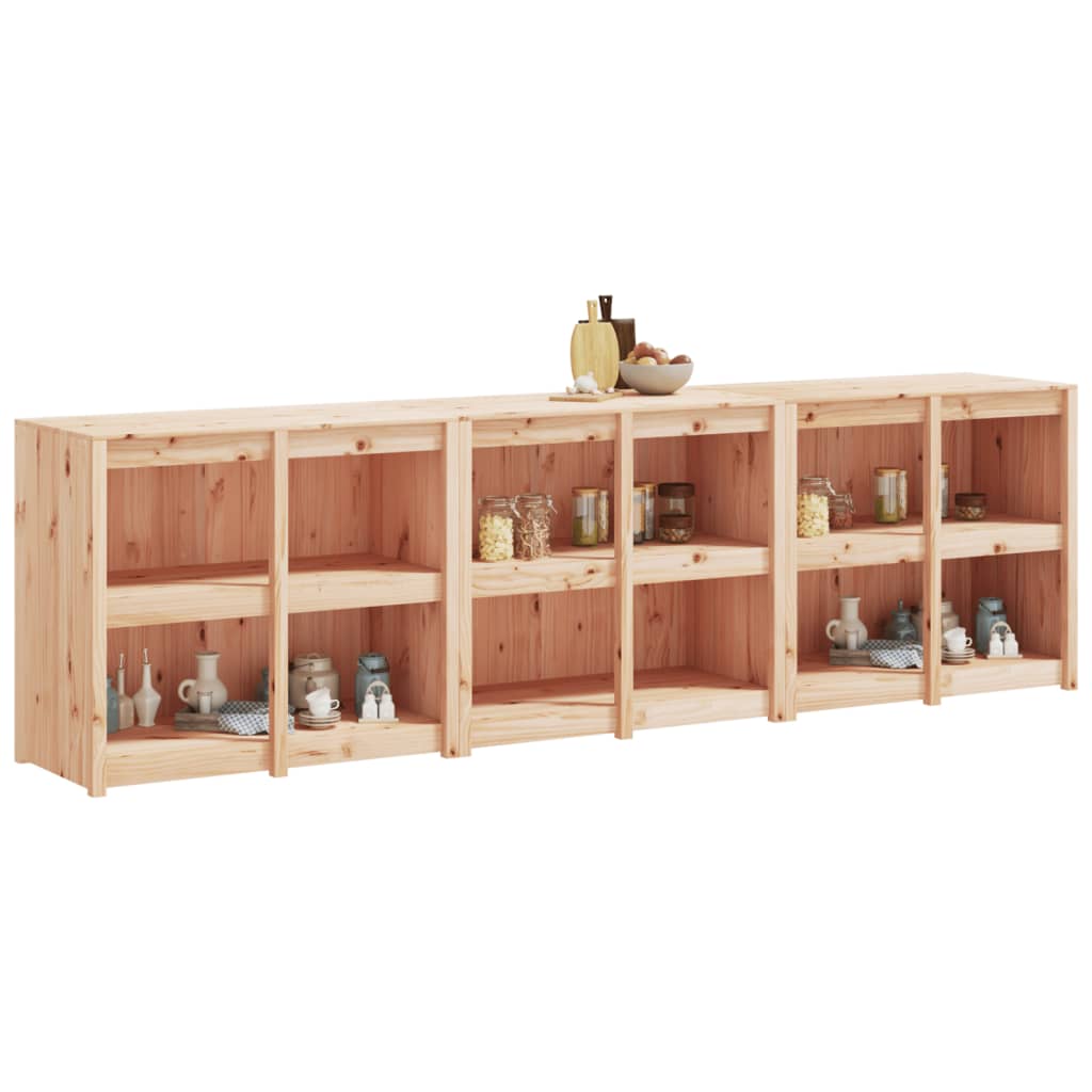 Mobili da Cucina da Esterno 3 pz in Legno Massello di Pino