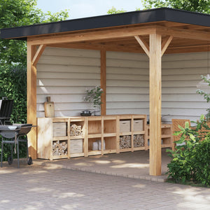 Mobili da Cucina da Esterno 3 pz in Legno Massello di Pino