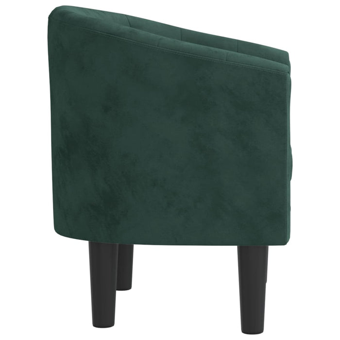 Poltrona Cabriolet Verde Scuro in Velluto 356472