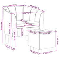 Poltrona a Pozzetto con Poggiapiedi Rosso Vino in Similpelle 356495