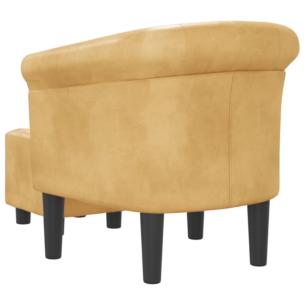 Poltrona Cabriolet con Poggiapiedi Dorata in Similpelle 356504