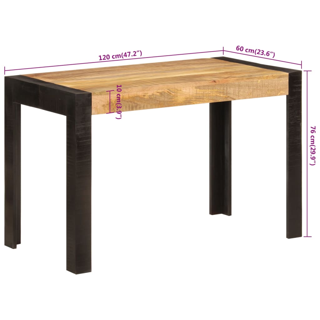 Tavolo da Pranzo 120x60x76 cm in Legno Massello di Mango 356291