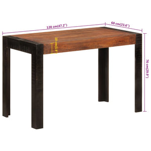 Tavolo da Pranzo ambra 120x60x76 cm in Legno Massello di Mango 356292
