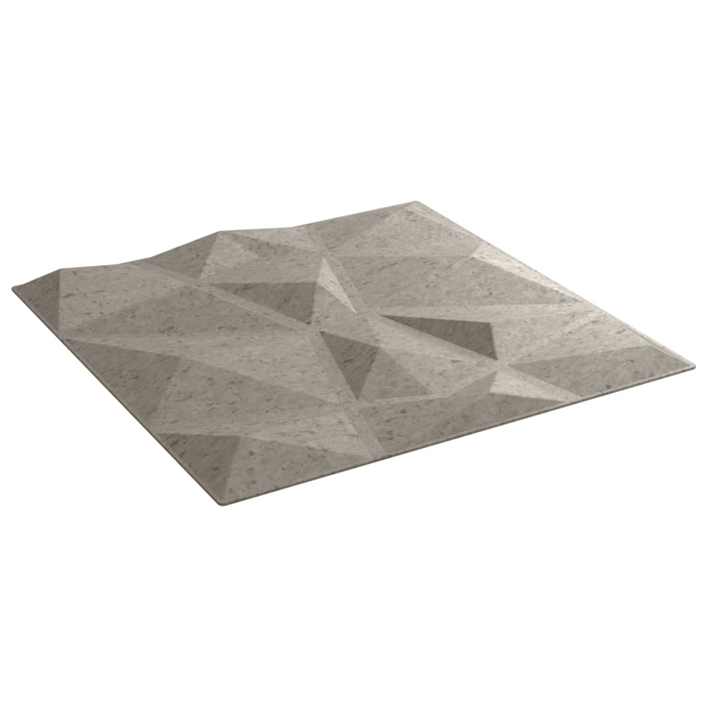 Pannelli Murali 48 pz Grigio Cemento 50x50cm XPS 12 m² Diamante