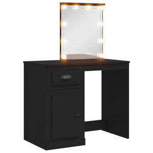 Toeletta con Luci LED Nera 90x42x132,5 cm 834971
