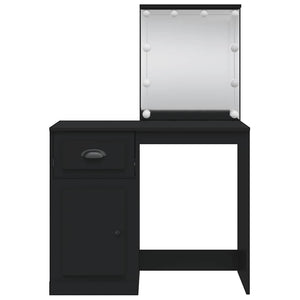 Toeletta con Luci LED Nera 90x42x132,5 cm 834971