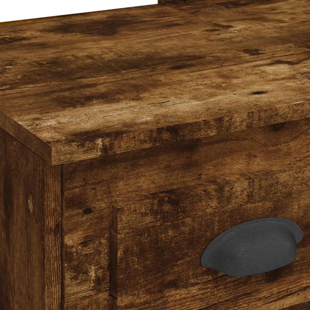 vidaXL Toeletta con Luci LED Rovere Fumo 90x42x132,5 cm