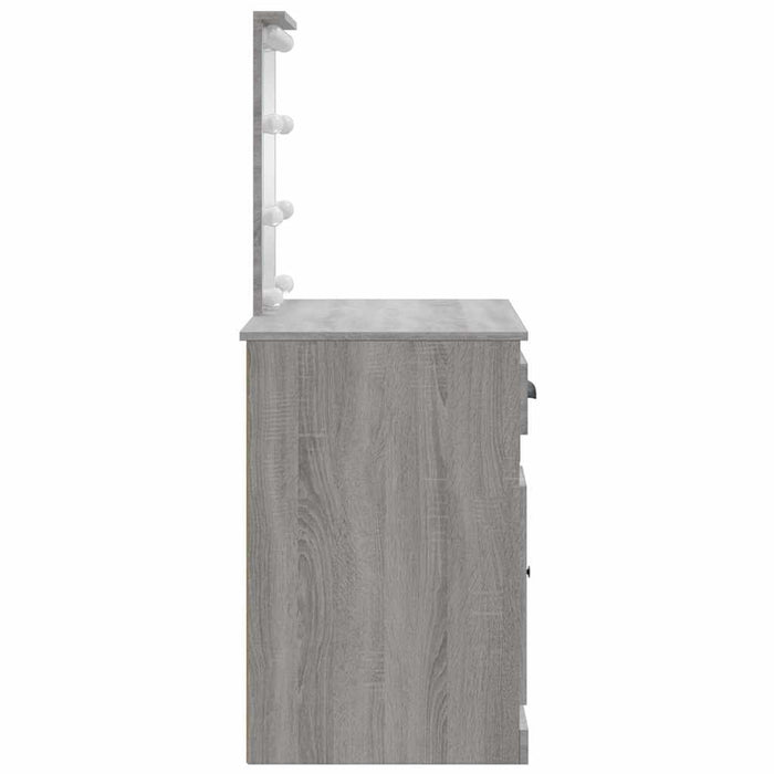 Toeletta con Luci LED Grigio Sonoma 90x42x132,5 cm 834976