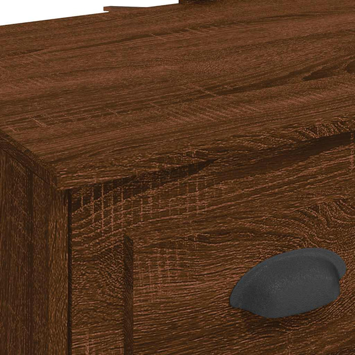 Toeletta con Luci LED Rovere Marrone 90x42x132,5 cm 834977