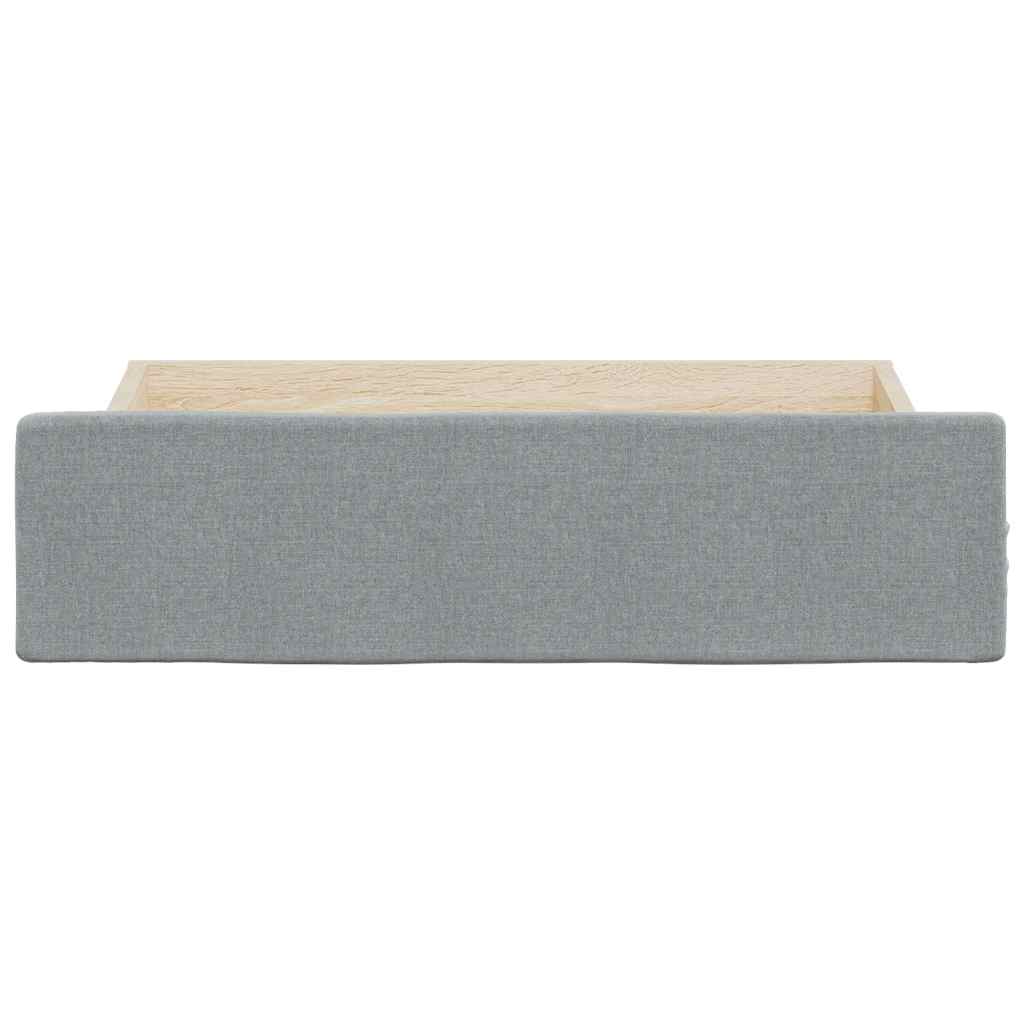 Cassetti da Letto 2pz Grigio Chiaro Legno Multistrato e Tessuto 833910