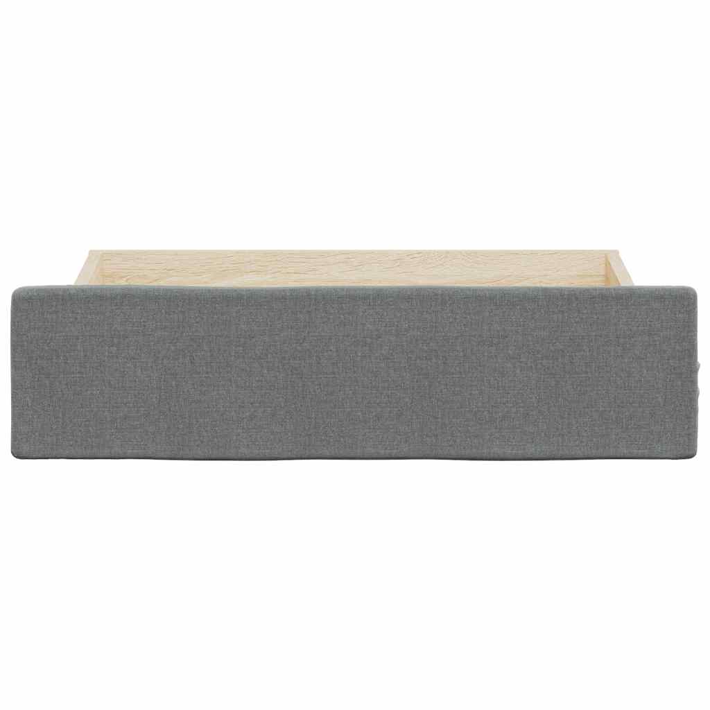 Cassetti da Letto 2pz Grigio Scuro Legno Multistrato e Tessuto 833911