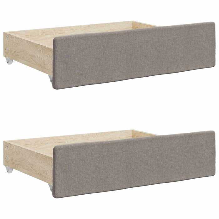 Cassetti da Letto 2pz Tortora in Legno Multistrato e Tessutocod mxl 126686
