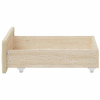Cassetti da Letto 2pz Crema in Legno Multistrato e Tessuto 833914
