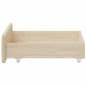 Cassetti da Letto 2pz Crema in Legno Multistrato e Tessuto 833914