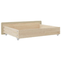 Cassetti da Letto 2pz Crema in Legno Multistrato e Tessuto 833914