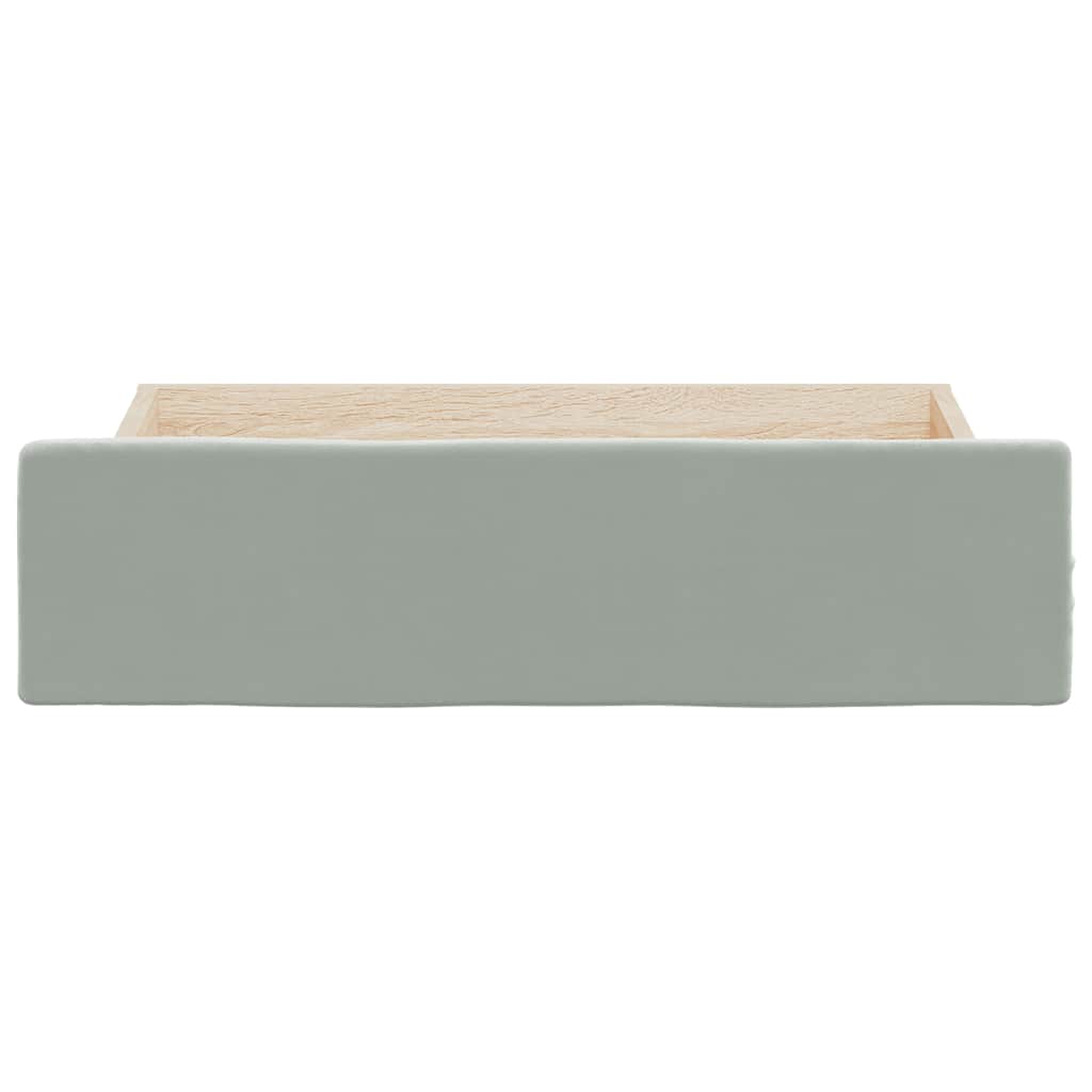 Cassetti da Letto 2pz Grigio Chiaro Legno Multistrato e Velluto 833916