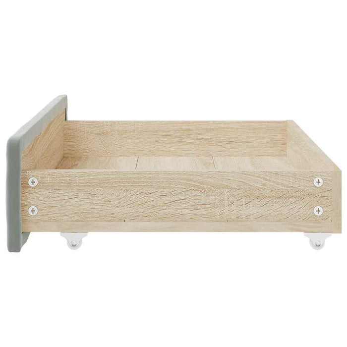 Cassetti da Letto 2pz Grigio Chiaro Legno Multistrato e Velluto 833916