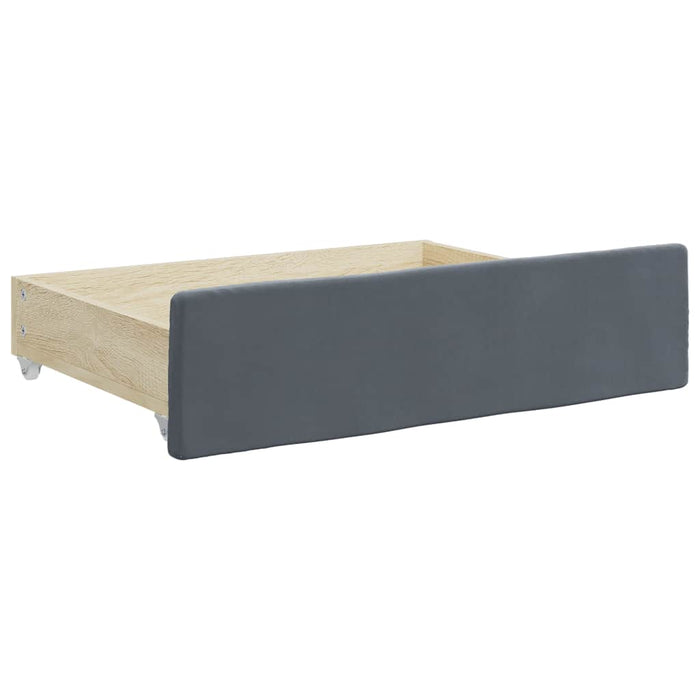 Cassetti da Letto 2pz Grigio Scuro Legno Multistrato e Velluto 833917