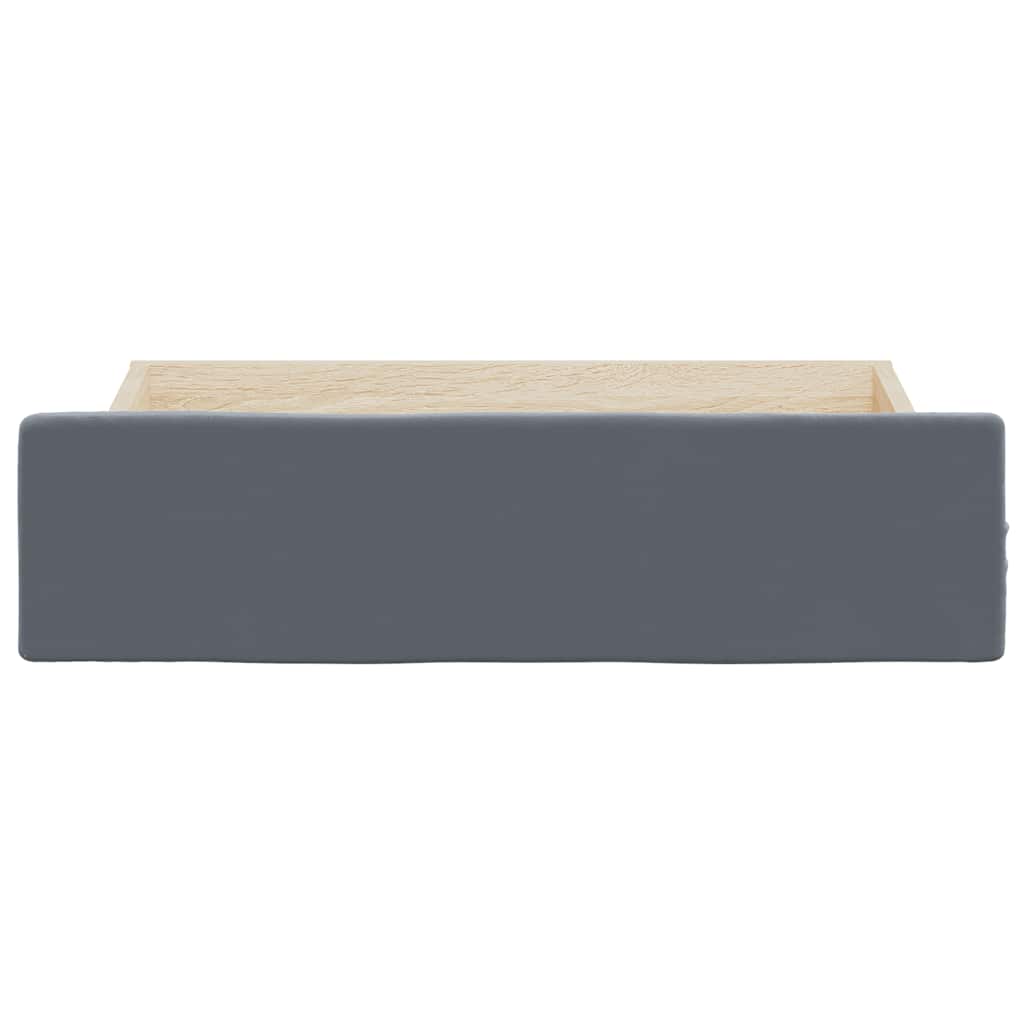 Cassetti da Letto 2pz Grigio Scuro Legno Multistrato e Velluto 833917
