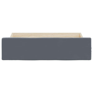 Cassetti da Letto 2pz Grigio Scuro Legno Multistrato e Velluto 833917