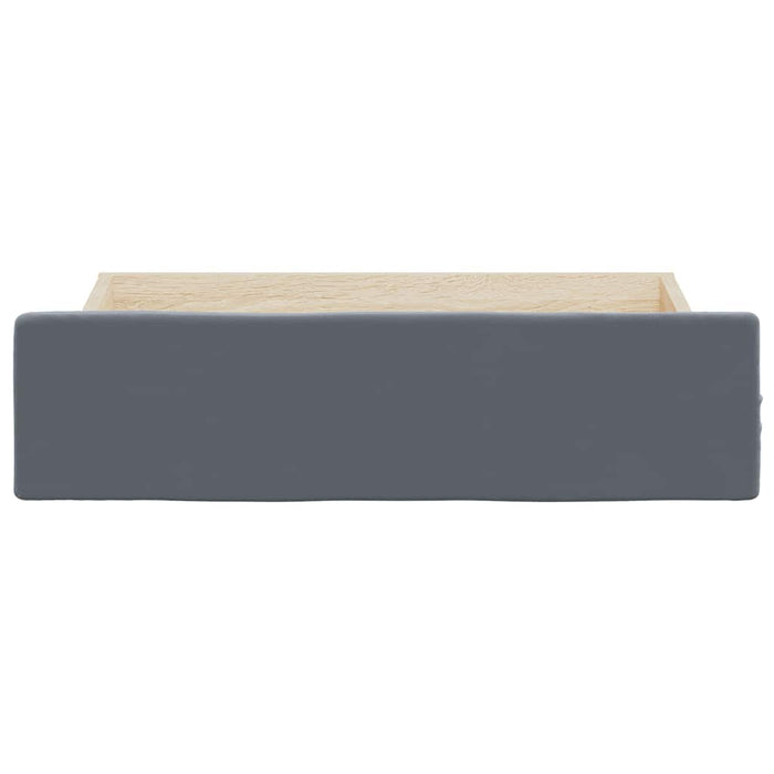Cassetti da Letto 2pz Grigio Scuro Legno Multistrato e Velluto 833917