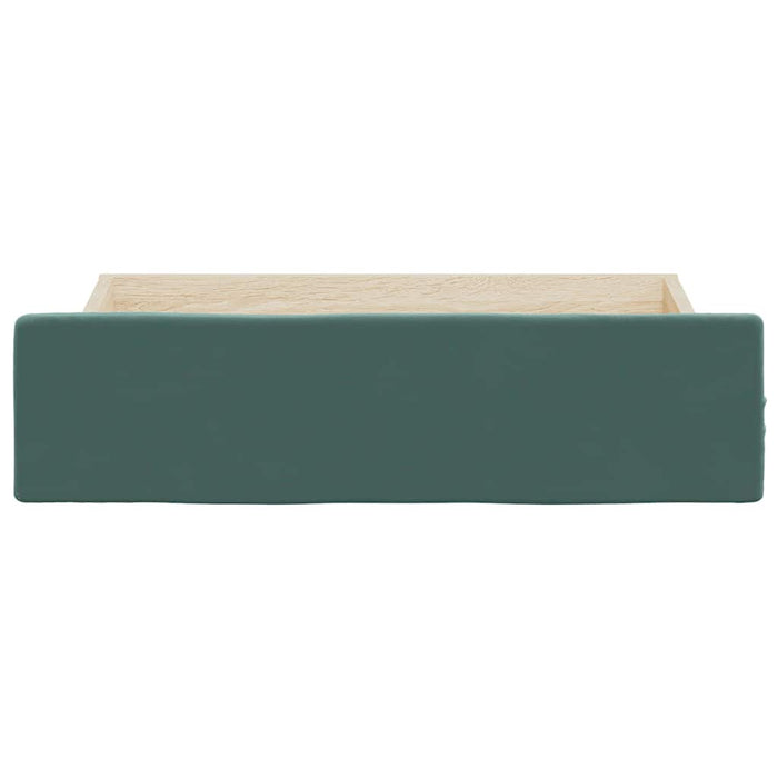 Cassetti da Letto 2pz Verde Scuro Legno Multistrato e Velluto 833918