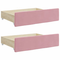 Cassetti da Letto 2pz Rosa in Legno Multistrato e Velluto 833919