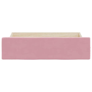 Cassetti da Letto 2pz Rosa in Legno Multistrato e Velluto