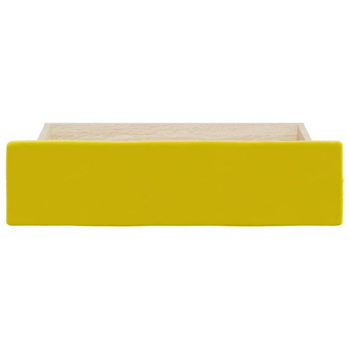 Cassetti da Letto 2pz Gialli in Legno Multistrato e Velluto 833921