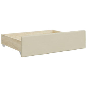 Cassetti da Letto 2pz Crema in Legno Multistrato e Similpelle 833924