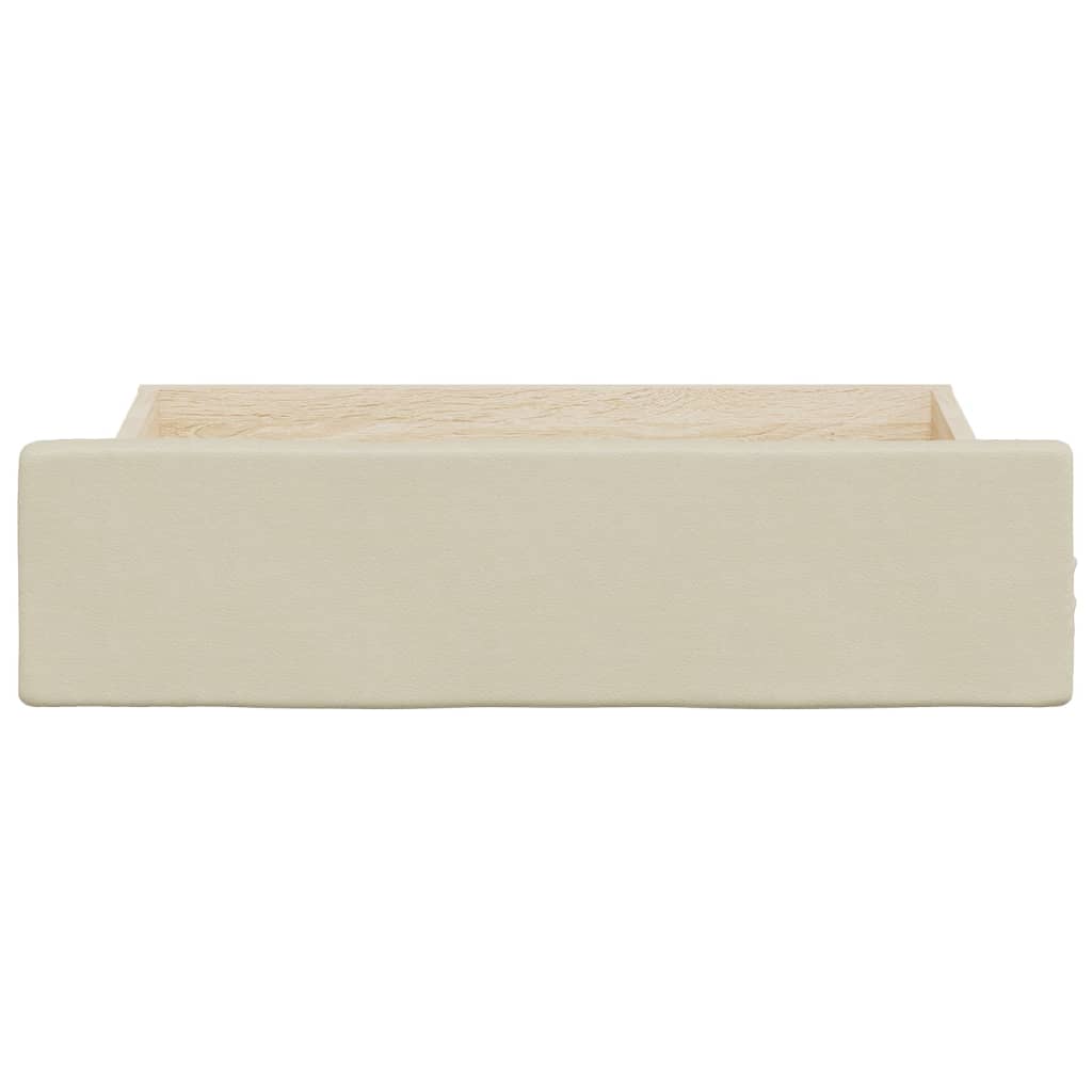 Cassetti da Letto 2pz Crema in Legno Multistrato e Similpelle 833924
